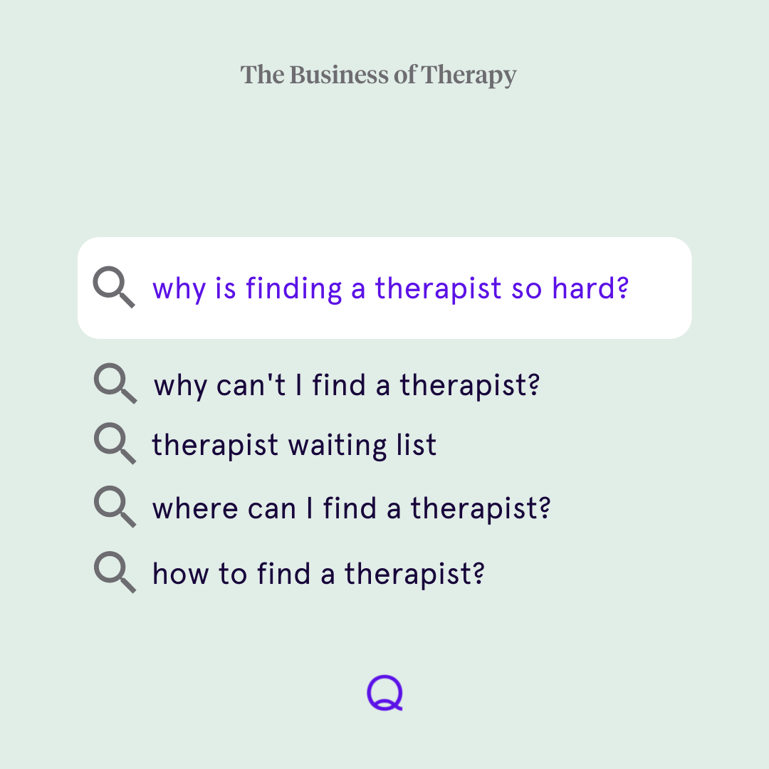 Search results for "why is finding a therapist so hard?"